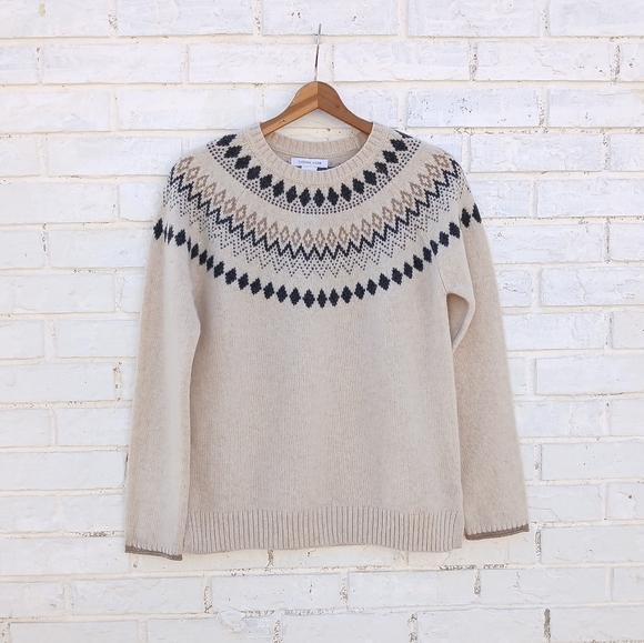 Tabitha Webb Fair Isle Lambswool Blend Crewneck Sweater - Picture 1 of 6